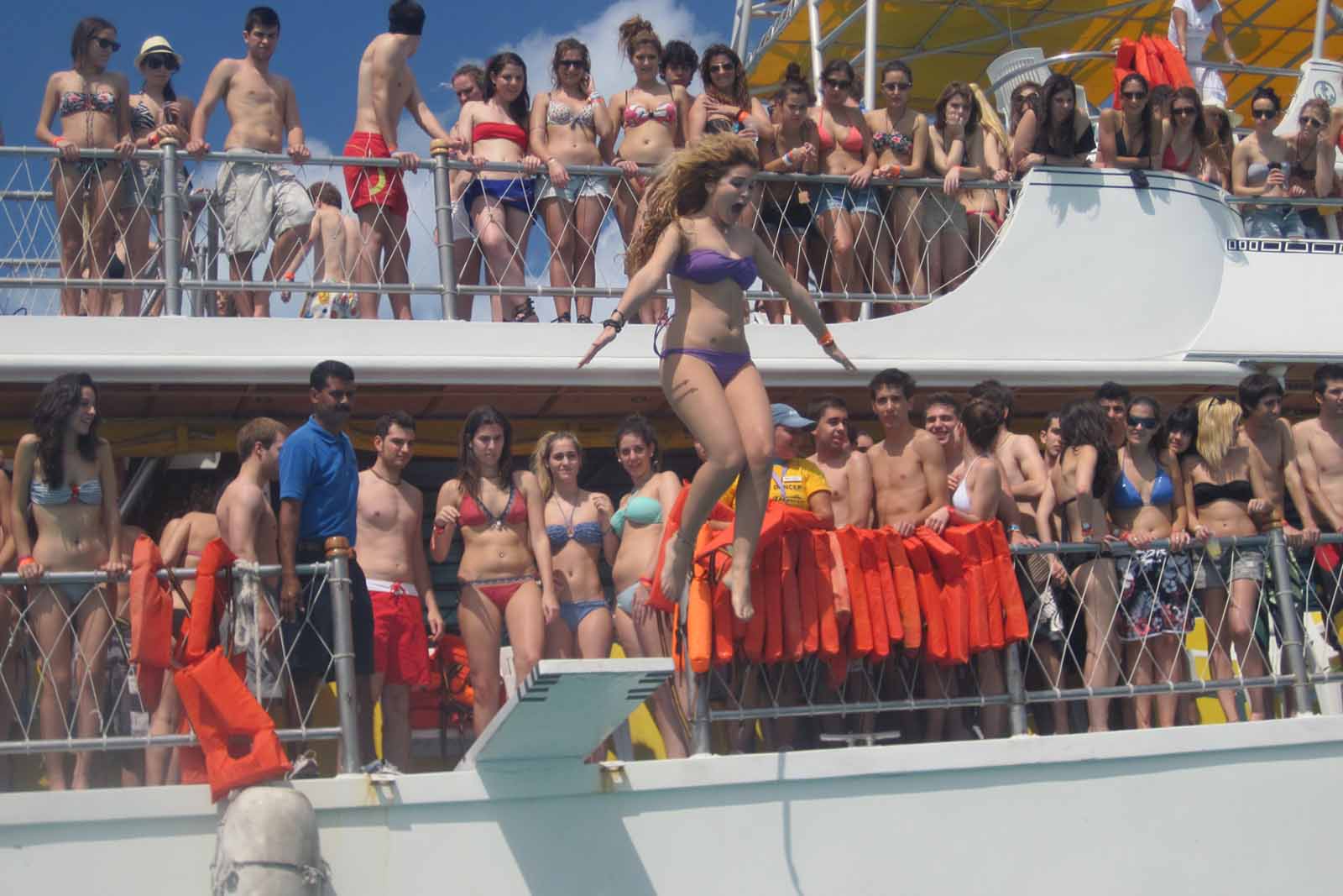 Guests celebrating aboard Dancer Catamaran