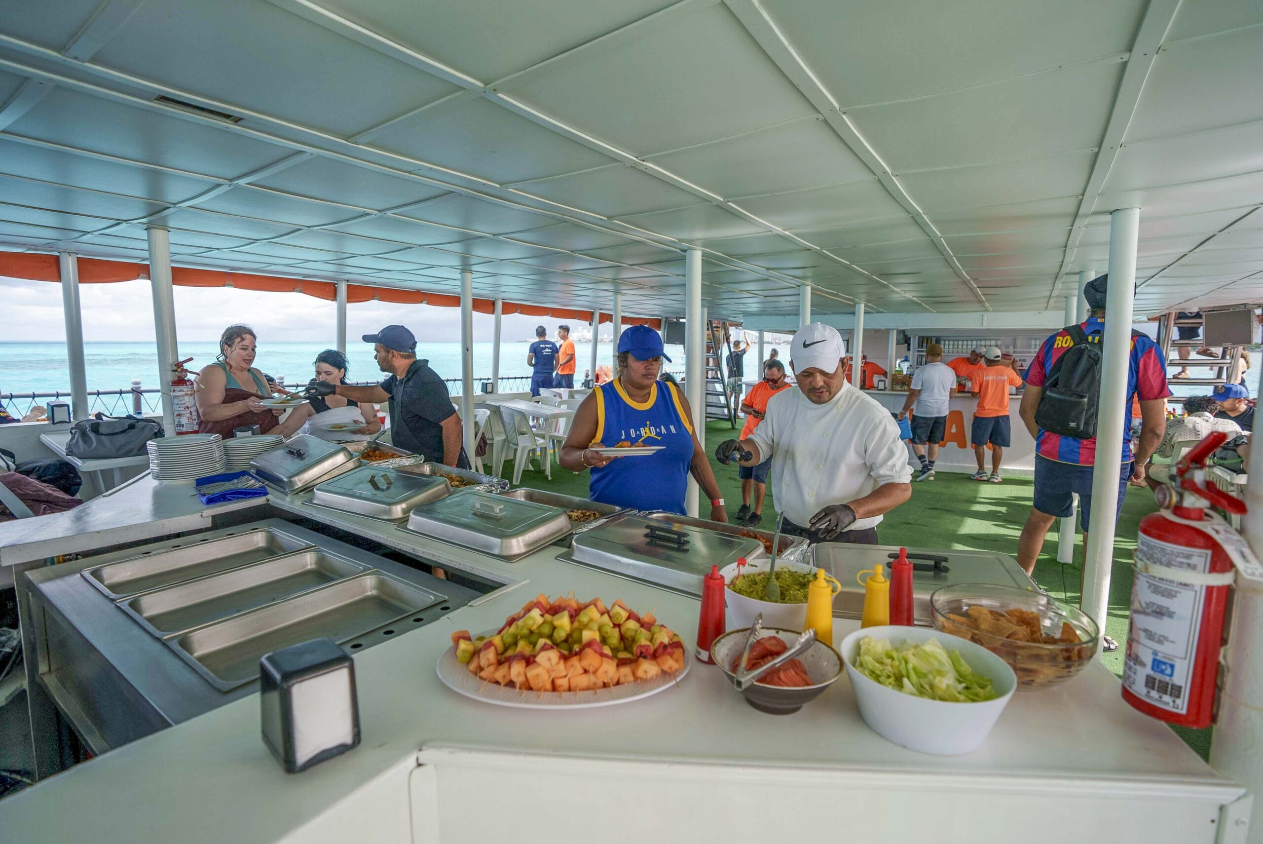 Food service aboard Dancer Catamaran