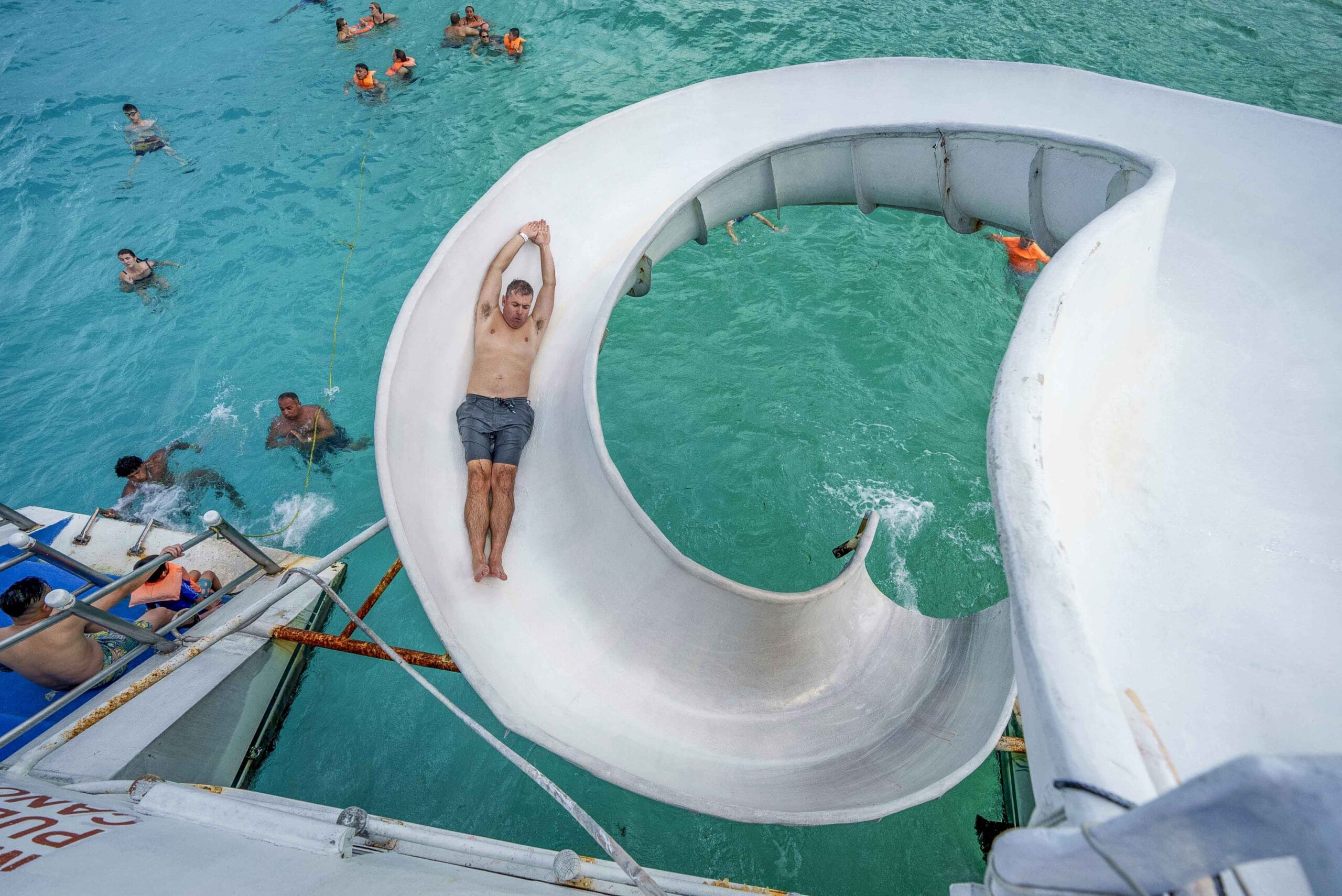 Water slide included with Dancer Catamaran